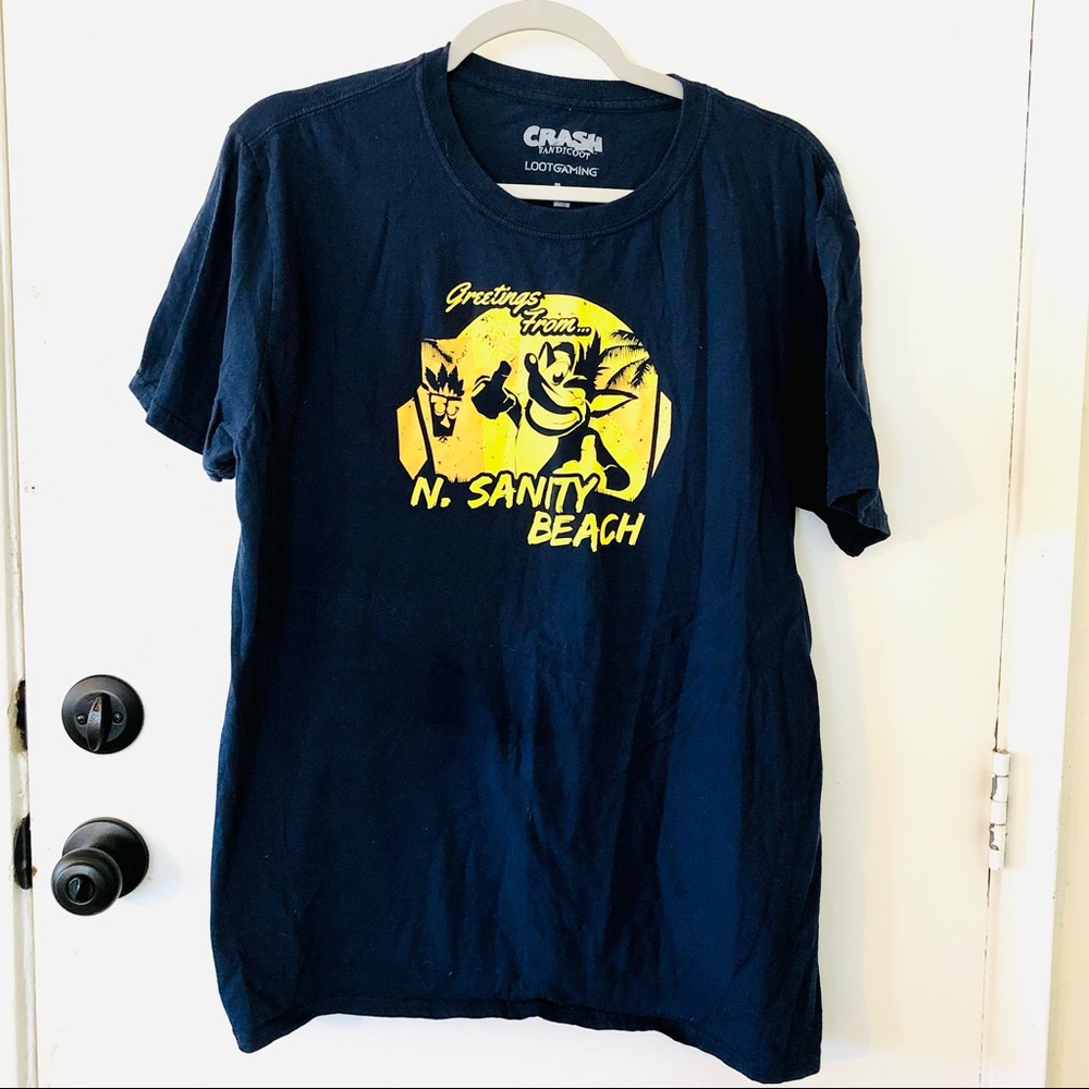 Crash Bandicoot T-Shirt Graphic Tee N. Sanity Beach Lootgaming Exclusive Men (L)